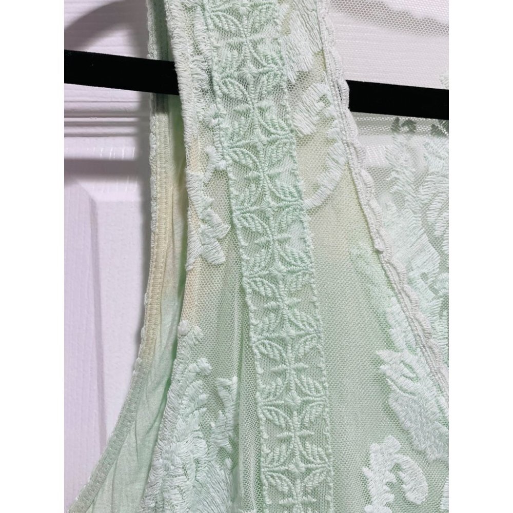 NWT Free People Reign Over Me Sea Green Lace Flirty Dress Women's Size 6 - Picture 9 of 10